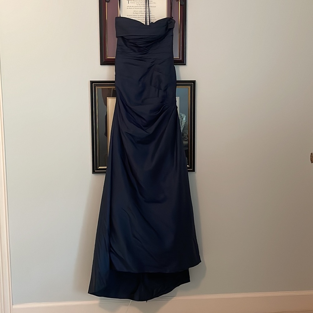 Bill Levkoff Strapless Navy Blue Long Dress size 6 - Picture 2 of 5